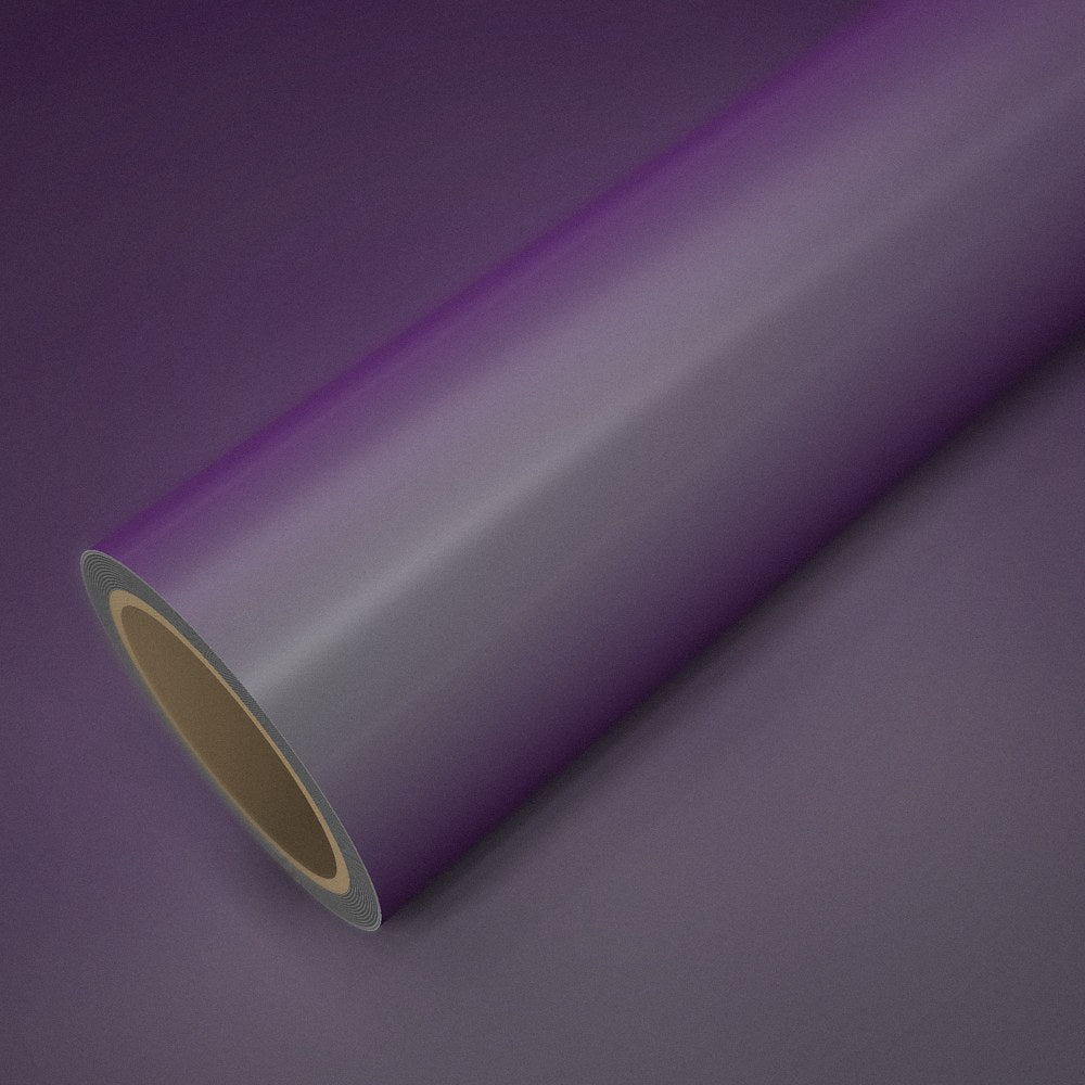 Rouleau de vinyle gris psychédélique extreme shine posé sur une feuille du même vinyle